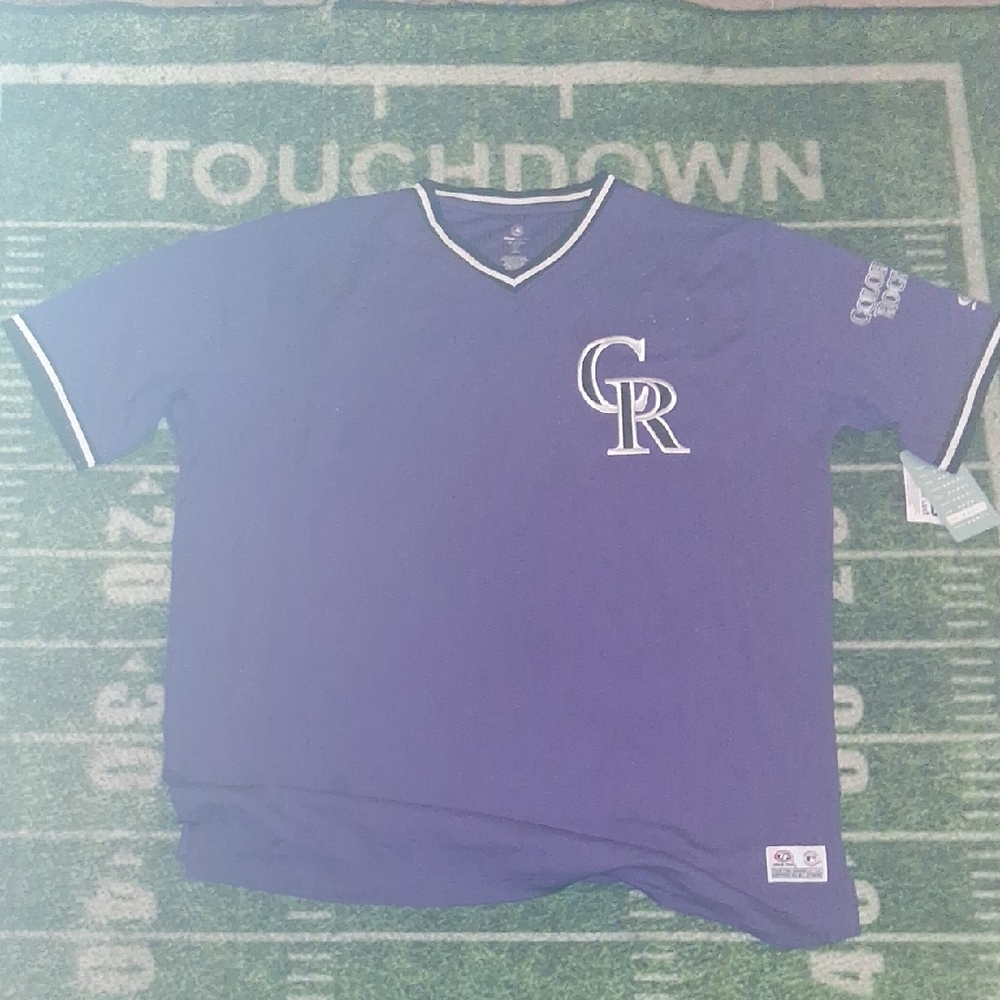 Colorado Rockies Stitched Genuine Merchandise Purple Jersey NWT